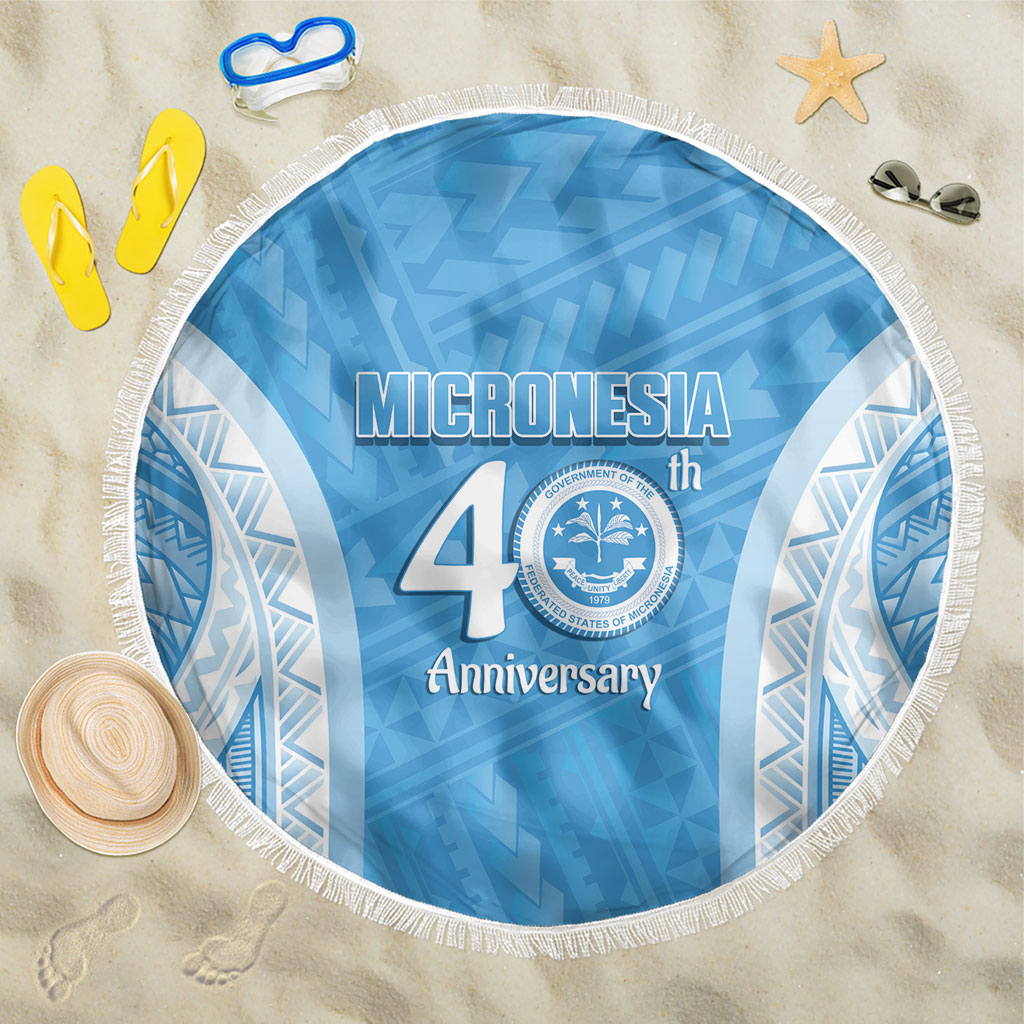 Federated States of Micronesia Independence Day Beach Blanket FSM 40th Anniversary Proud LT14 One Size 150cm Blue - Polynesian Pride