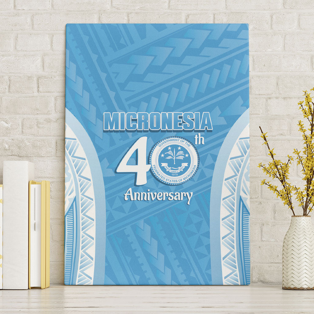 Federated States of Micronesia Independence Day Canvas Wall Art FSM 40th Anniversary Proud LT14 Without Frame Blue - Polynesian Pride
