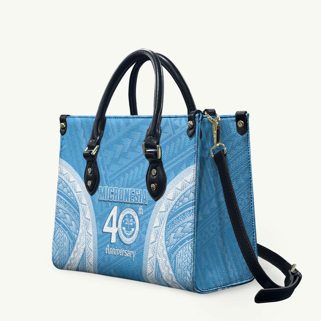 Federated States of Micronesia Independence Day Leather Bag FSM 40th Anniversary Proud LT14 Blue - Polynesian Pride