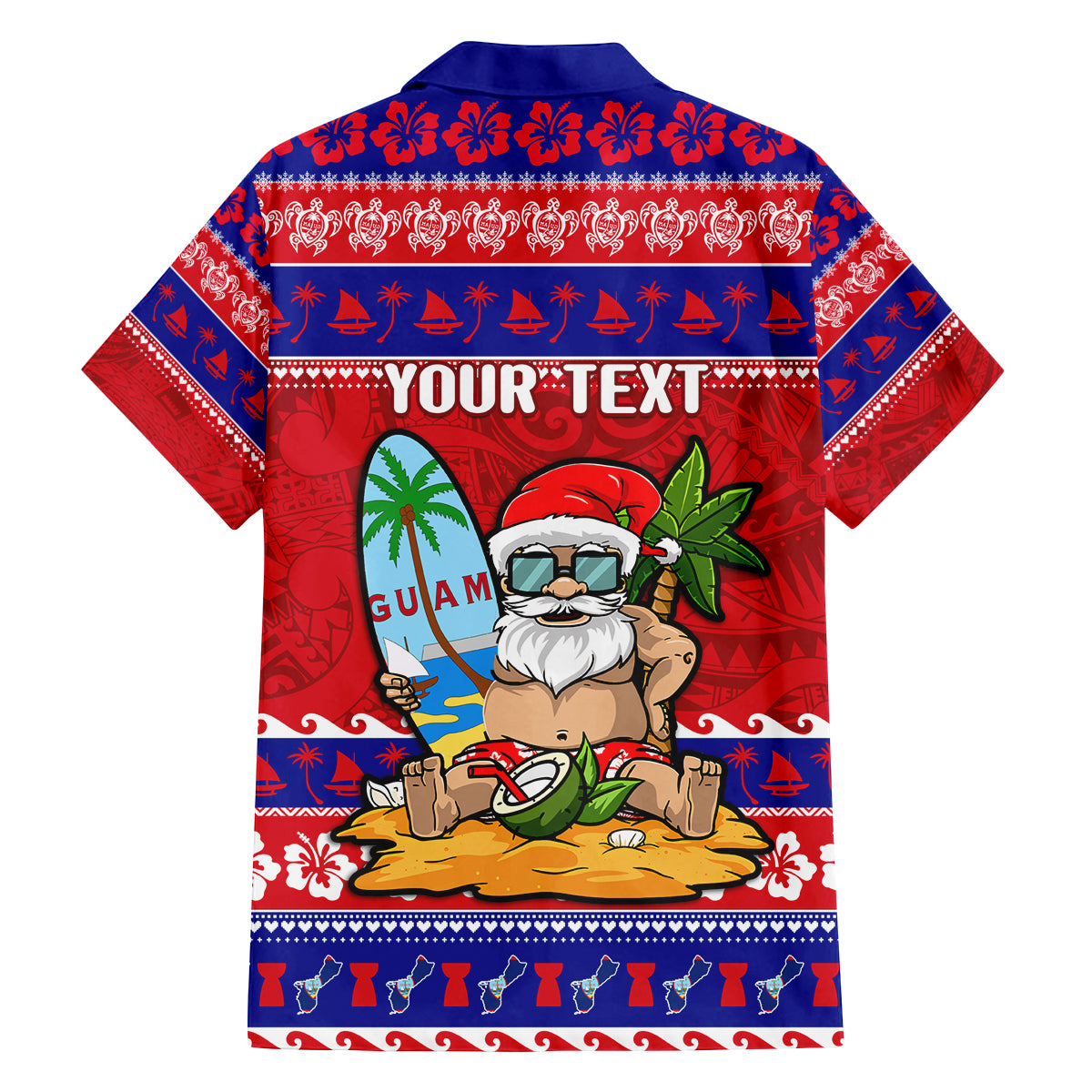 Custom Guam Christmas Family Matching Long Sleeve Bodycon Dress and Hawaiian Shirt Guaman Santas Felis Pasgua LT14 - Polynesian Pride