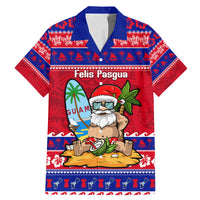 Custom Guam Christmas Family Matching Mermaid Dress and Hawaiian Shirt Guaman Santas Felis Pasgua LT14 Dad's Shirt - Short Sleeve Blue - Polynesian Pride