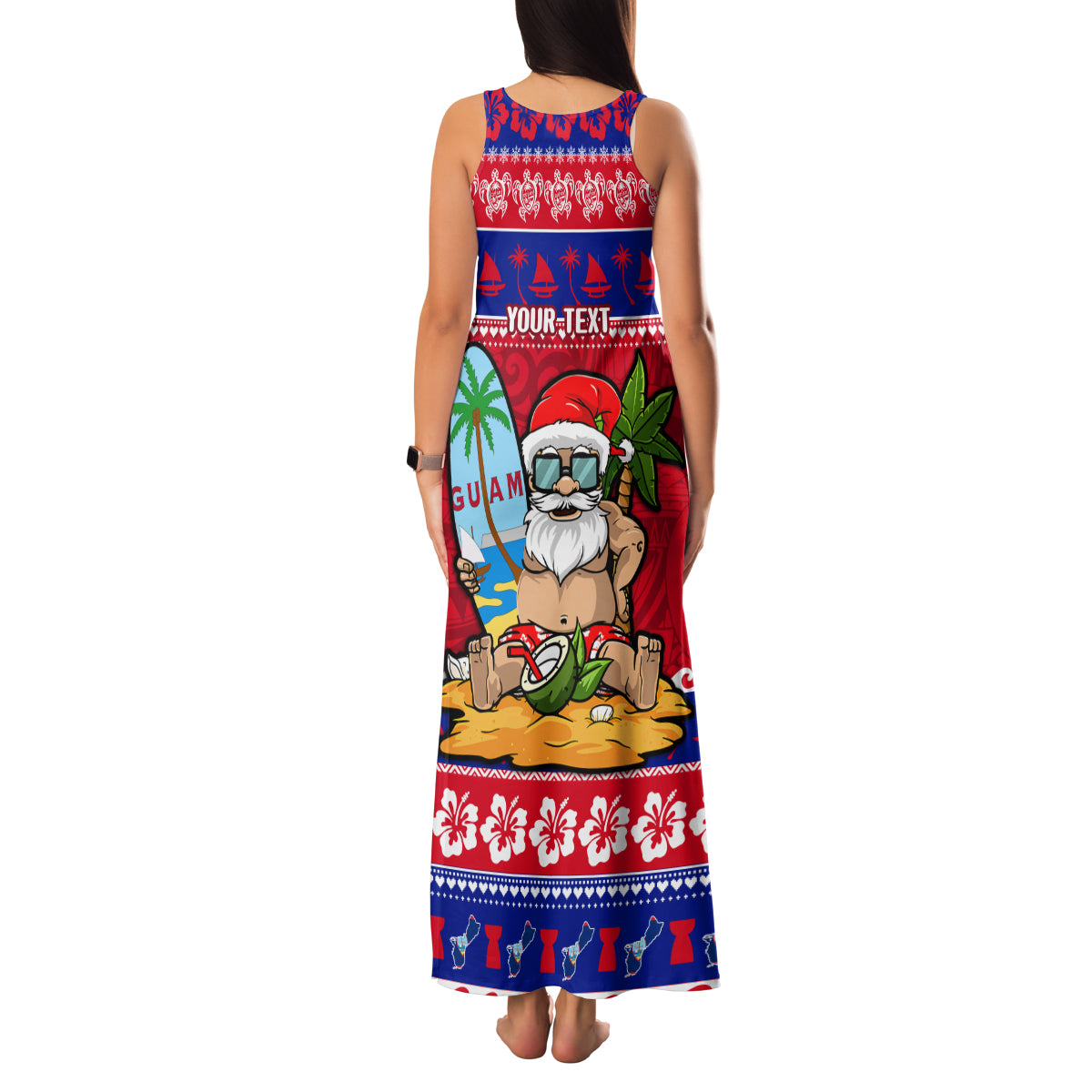 Custom Guam Christmas Family Matching Tank Maxi Dress and Hawaiian Shirt Guaman Santas Felis Pasgua LT14 - Polynesian Pride
