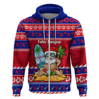 Custom Guam Christmas Hoodie Guaman Santas Felis Pasgua LT14 Zip Hoodie Blue - Polynesian Pride
