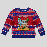 Custom Guam Christmas Kid Ugly Christmas Sweater Guaman Santas Felis Pasgua LT14 Kid Blue - Polynesian Pride