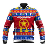 Custom Philippines Christmas Baseball Jacket Filipino Parol Maligayang Pasko LT14 Unisex Blue - Polynesian Pride