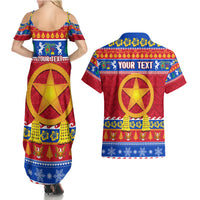 Custom Philippines Christmas Couples Matching Summer Maxi Dress and Hawaiian Shirt Filipino Parol Maligayang Pasko LT14 - Polynesian Pride