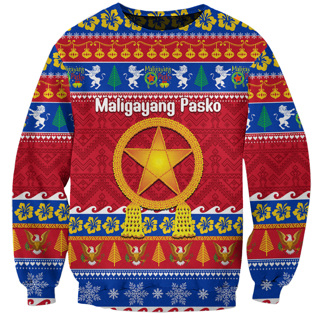 Custom Philippines Christmas Sweatshirt Filipino Parol Maligayang Pasko LT14 Unisex Blue - Polynesian Pride