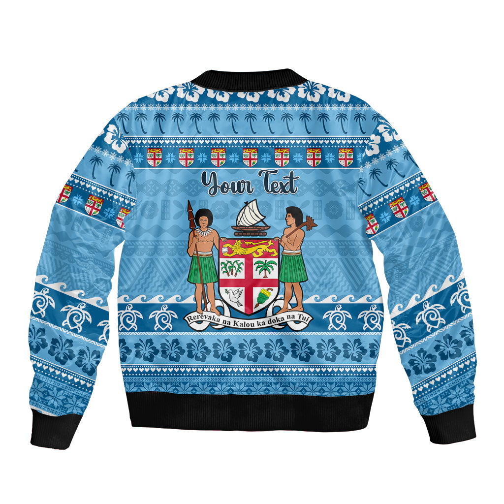 Custom Fiji Christmas Bomber Jacket Fijian Tapa Marau na Kerisimasi LT14 - Polynesian Pride