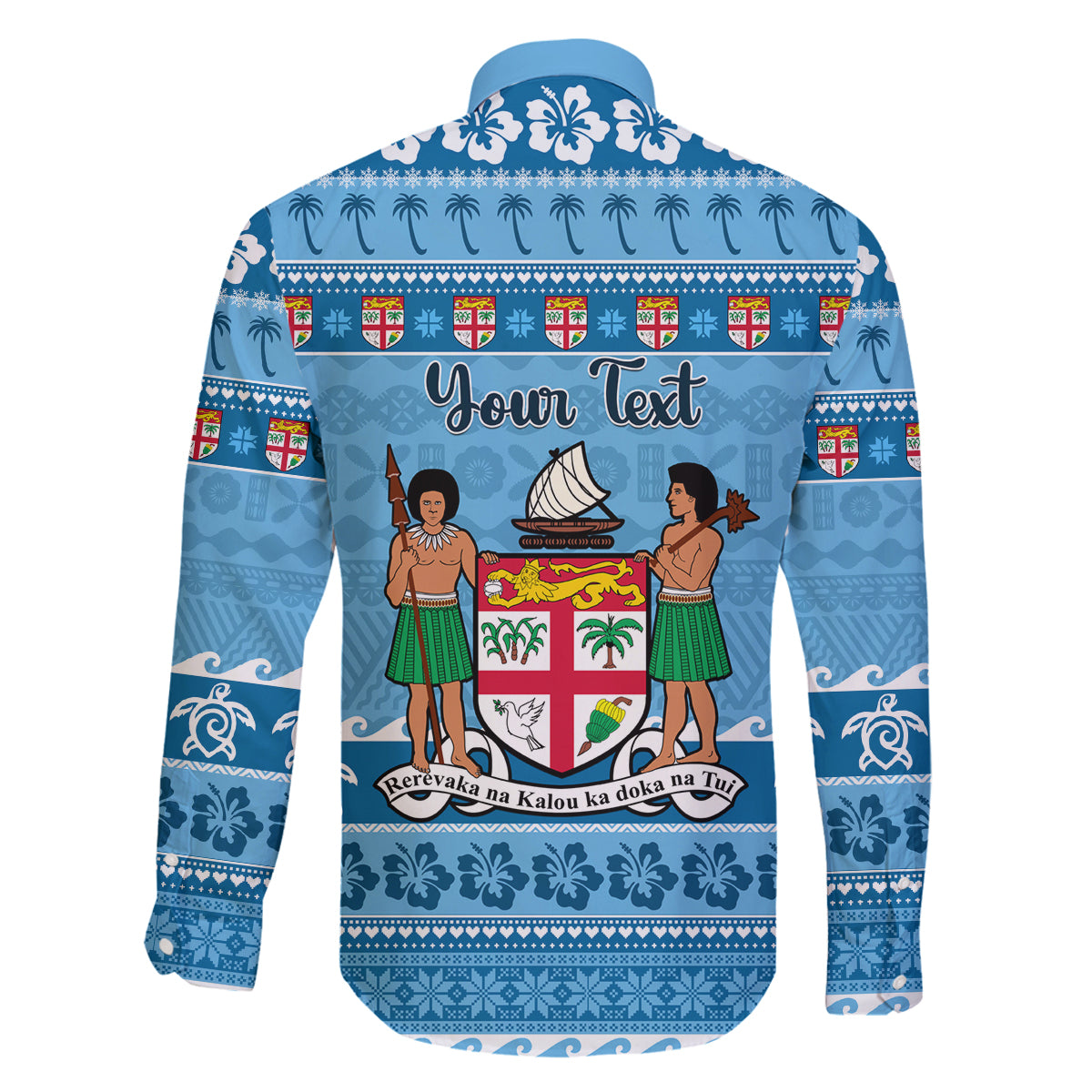 Custom Fiji Christmas Family Matching Off Shoulder Long Sleeve Dress and Hawaiian Shirt Fijian Tapa Marau na Kerisimasi LT14 - Polynesian Pride