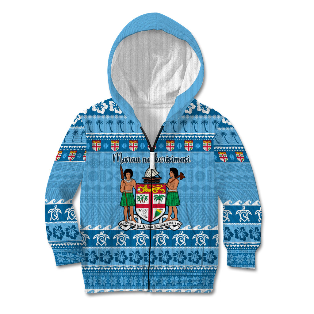 Custom Fiji Christmas Kid Hoodie Fijian Tapa Marau na Kerisimasi LT14 - Polynesian Pride
