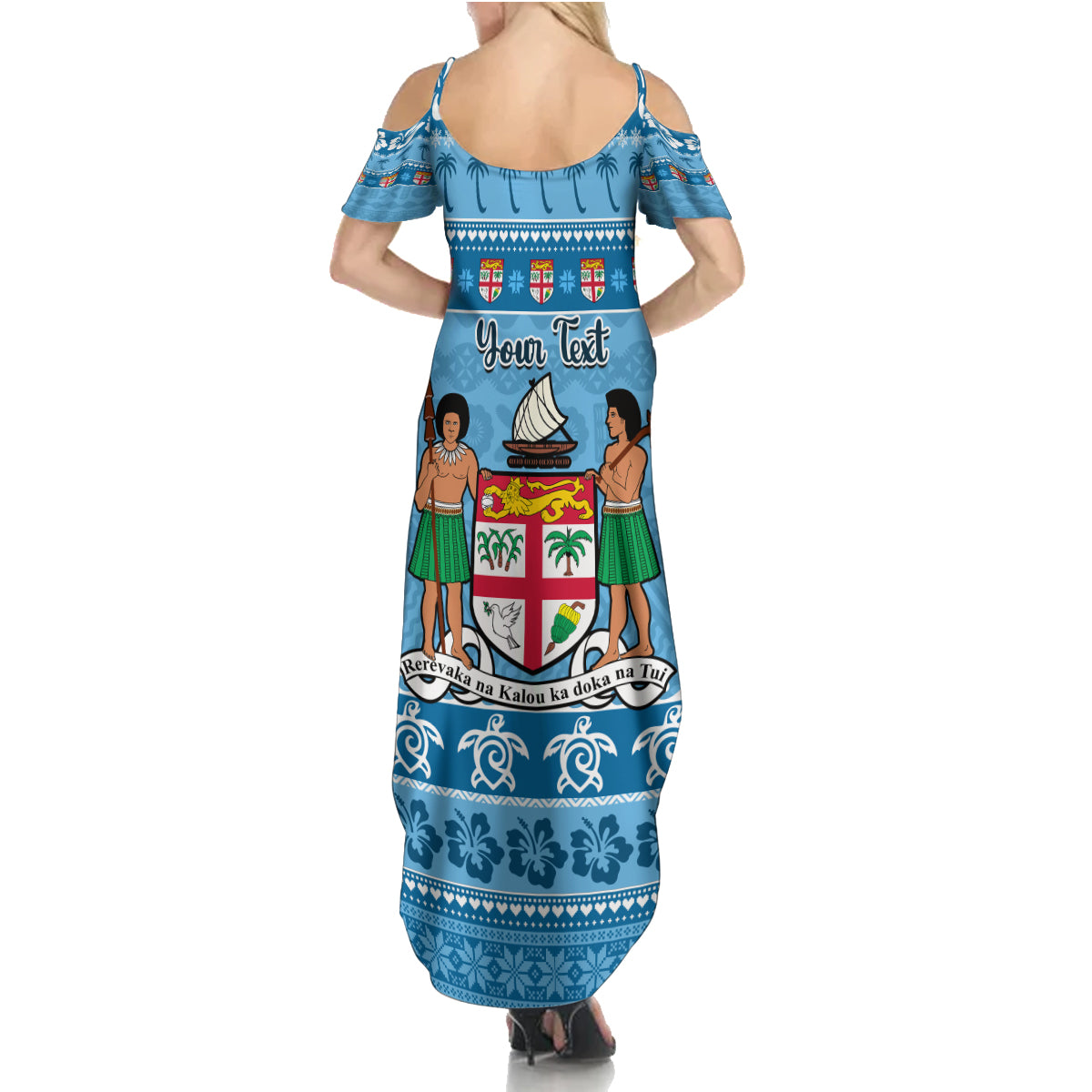 Custom Fiji Christmas Summer Maxi Dress Fijian Tapa Marau na Kerisimasi LT14 - Polynesian Pride