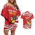 Custom Mate Maa Tonga Couples Matching Off Shoulder Short Dress and Hawaiian Shirt 2024 Go Champions