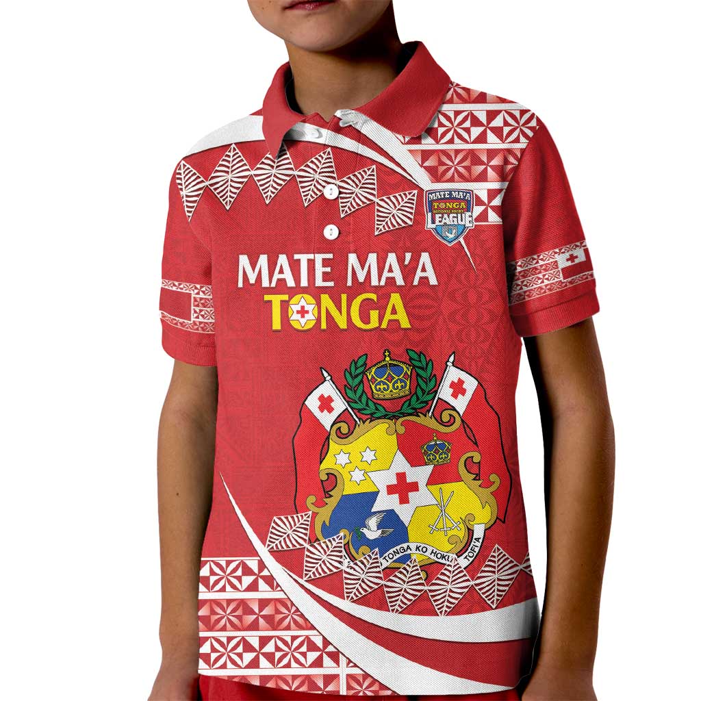Custom Mate Maa Tonga Kid Polo Shirt 2024 Go Champions LT14 Kid Red - Polynesian Pride