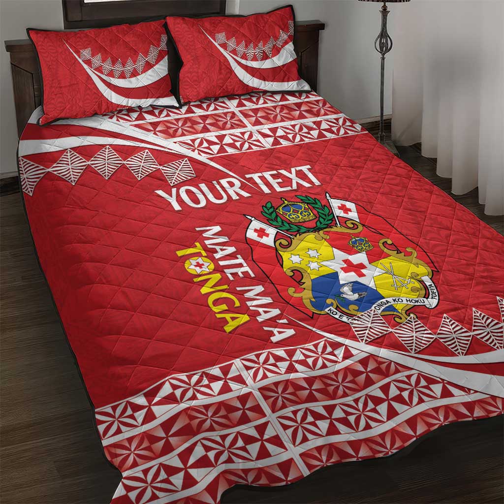 Custom Mate Maa Tonga Quilt Bed Set 2024 Go Champions LT14 Red - Polynesian Pride