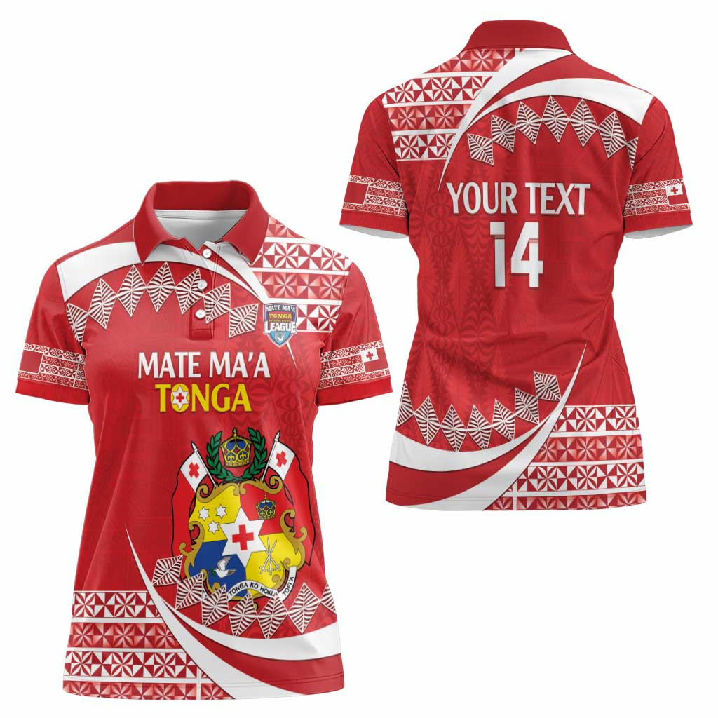 Custom Mate Maa Tonga Women Polo Shirt 2024 Go Champions LT14 - Polynesian Pride