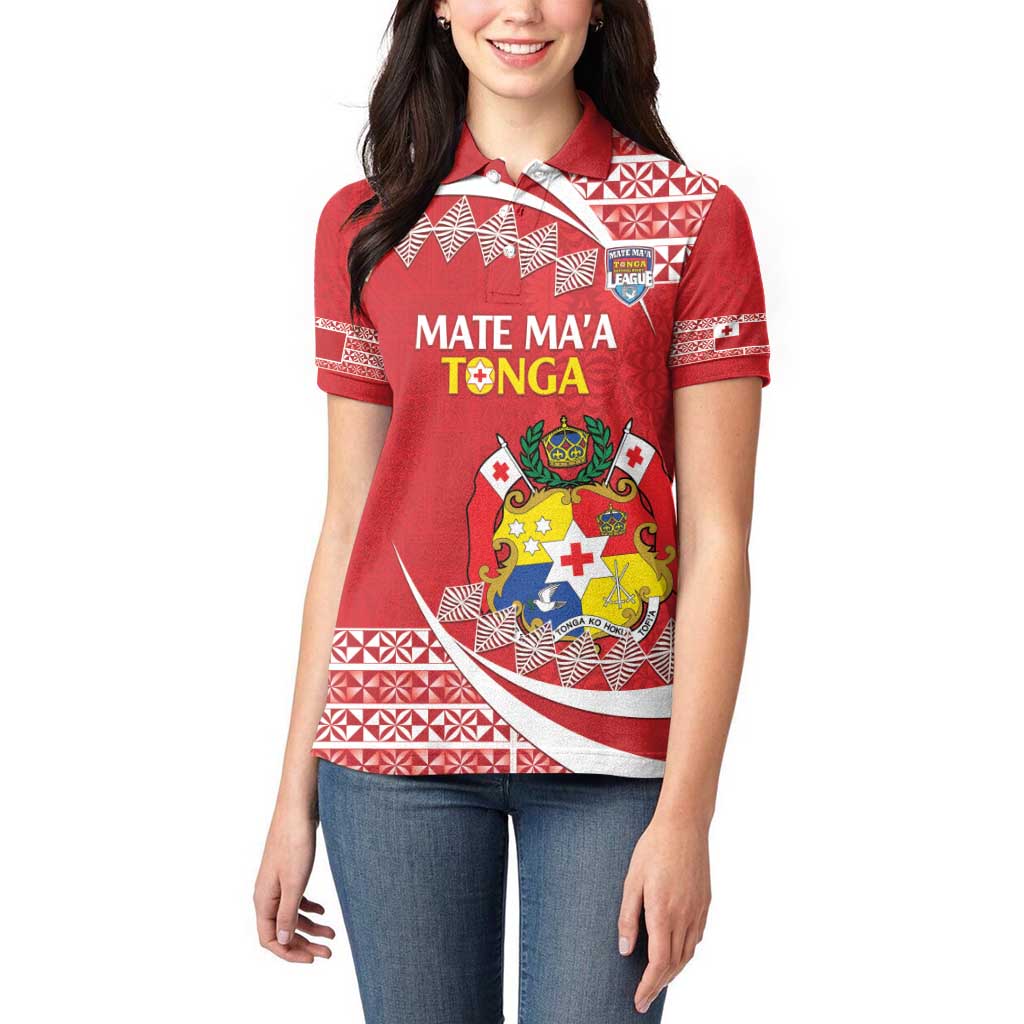 Custom Mate Maa Tonga Women Polo Shirt 2024 Go Champions LT14 - Polynesian Pride