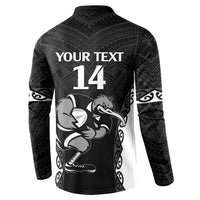 Aotearoa Rugby Custom Button Sweatshirt Maori Kiwi - Mascot Style