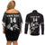 Aotearoa Rugby Custom Couples Matching Off Shoulder Short Dress and Long Sleeve Button Shirt Maori Kiwi - Mascot Style