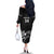 Aotearoa Rugby Custom Family Matching Off The Shoulder Long Sleeve Dress and Hawaiian Shirt Maori Kiwi - Mascot Style