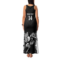 Aotearoa Rugby Custom Family Matching Tank Maxi Dress and Hawaiian Shirt Maori Kiwi - Mascot Style