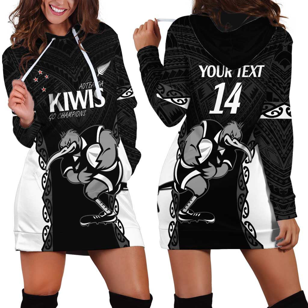 Aotearoa Rugby Custom Hoodie Dress Maori Kiwi - Mascot Style