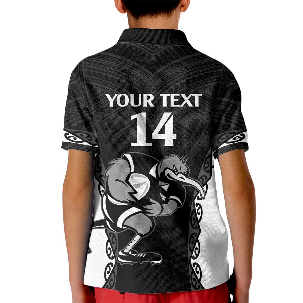 Aotearoa Rugby Custom Kid Polo Shirt Maori Kiwi - Mascot Style LT14 - Polynesian Pride