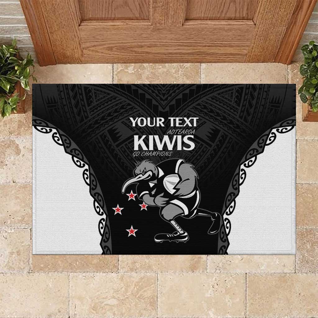 Aotearoa Rugby Custom Rubber Doormat Maori Kiwi - Mascot Style