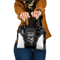 Aotearoa Rugby Custom Shoulder Handbag Maori Kiwi - Mascot Style LT14 One Size Black - Polynesian Pride