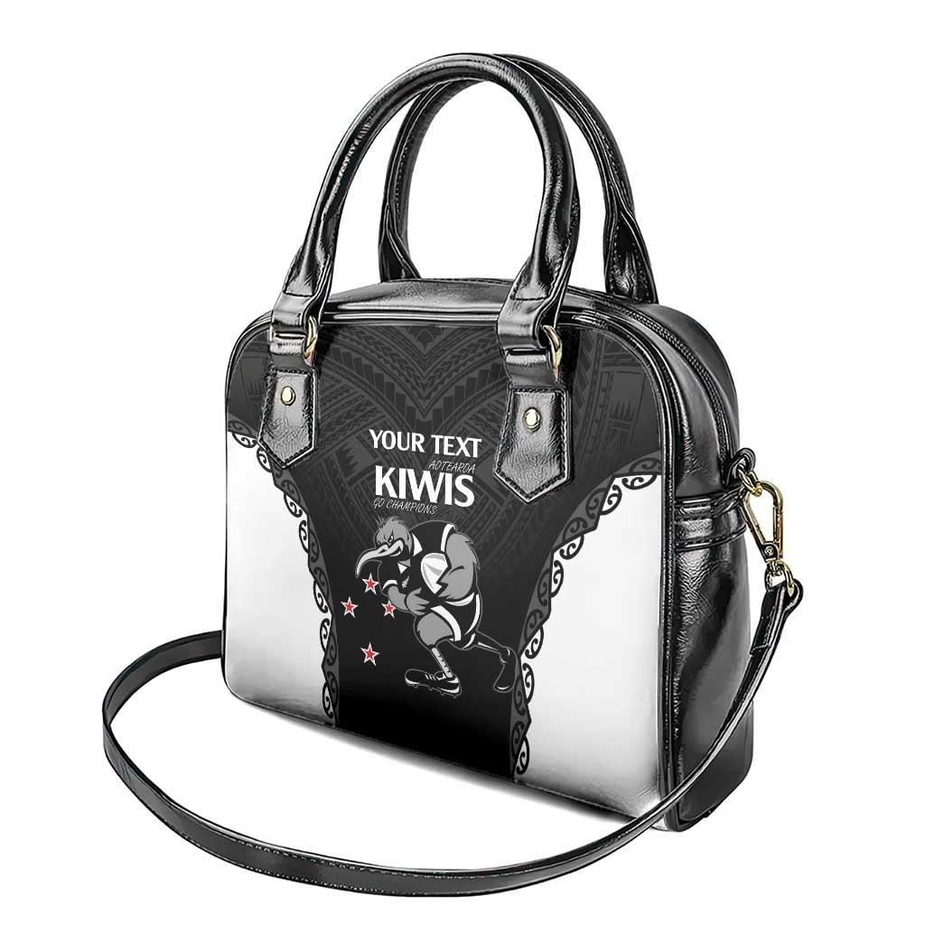 Aotearoa Rugby Custom Shoulder Handbag Maori Kiwi - Mascot Style LT14 - Polynesian Pride