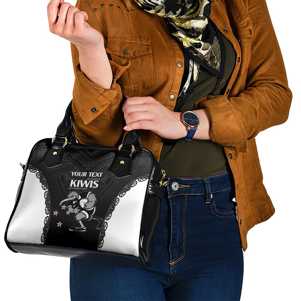 Aotearoa Rugby Custom Shoulder Handbag Maori Kiwi - Mascot Style LT14 - Polynesian Pride