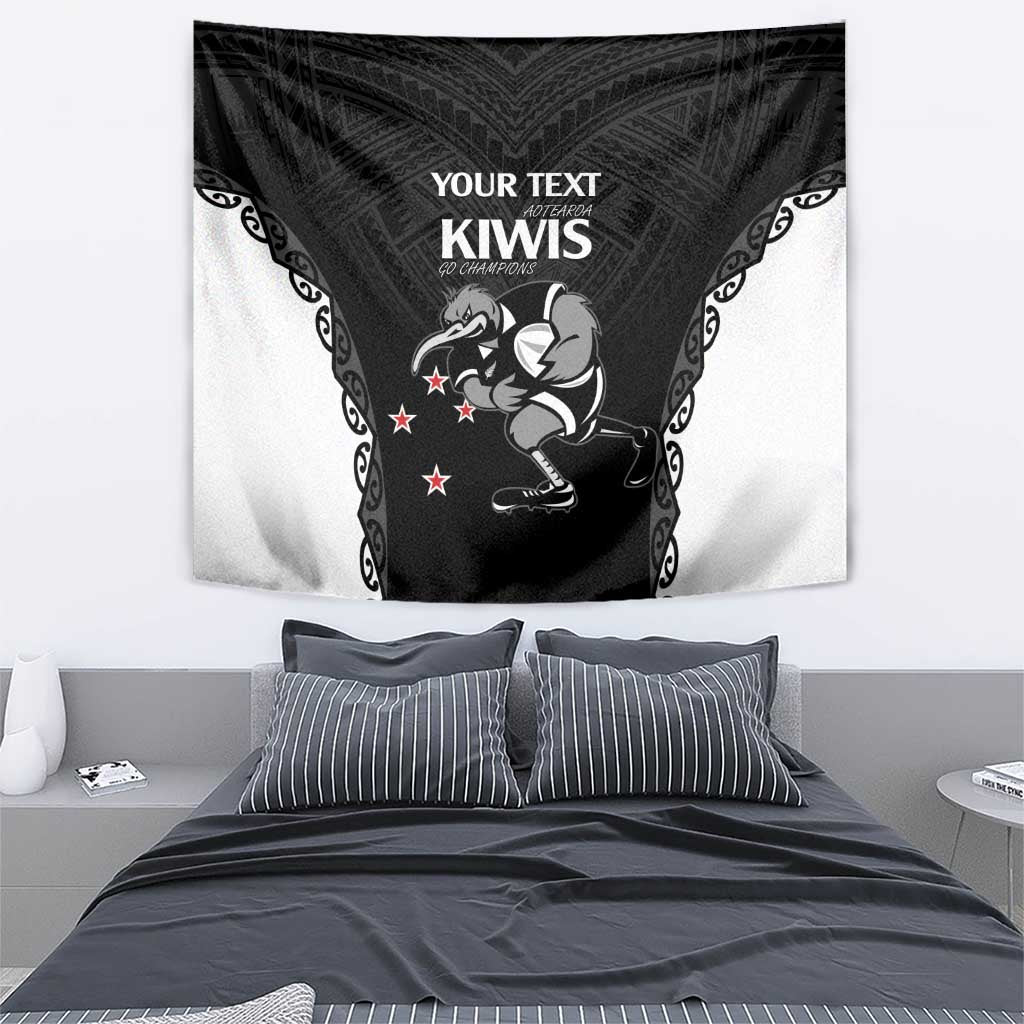 Aotearoa Rugby Custom Tapestry Maori Kiwi - Mascot Style