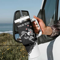 Custom Aotearoa Rugby Tumbler With Handle Maori Kiwi - Mascot Style LT14 - Polynesian Pride