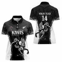 Aotearoa Rugby Custom Women Polo Shirt Maori Kiwi - Mascot Style LT14 - Polynesian Pride