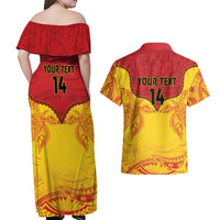 Papua New Guinea Rugby Custom Couples Matching Off Shoulder Maxi Dress and Hawaiian Shirt Go Kumuls PNG - Polynesian Pattern LT14 - Polynesian Pride