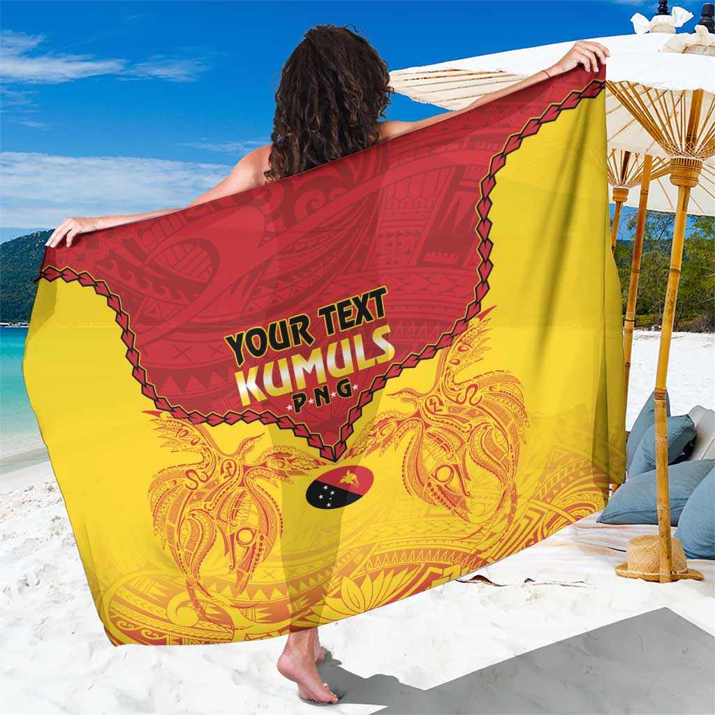 Papua New Guinea Rugby Custom Sarong Go Kumuls PNG - Polynesian Pattern LT14 One Size 44 x 66 inches Yellow - Polynesian Pride