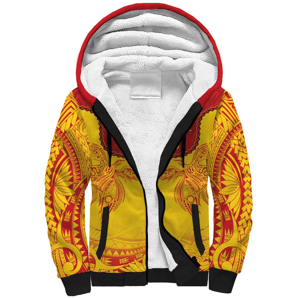 Papua New Guinea Rugby Custom Sherpa Hoodie Go Kumuls PNG - Polynesian Pattern