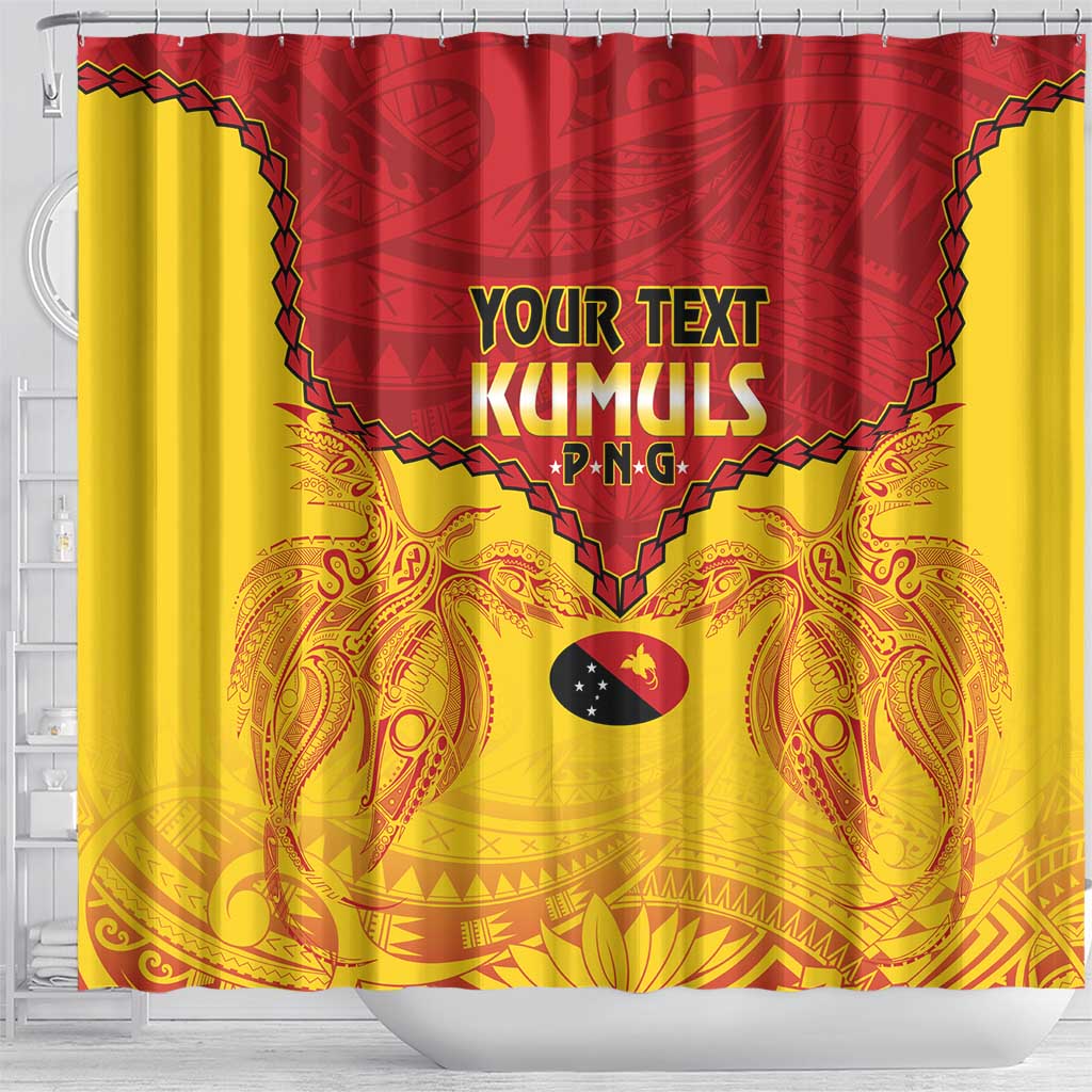 Papua New Guinea Rugby Custom Shower Curtain Go Kumuls PNG - Polynesian Pattern