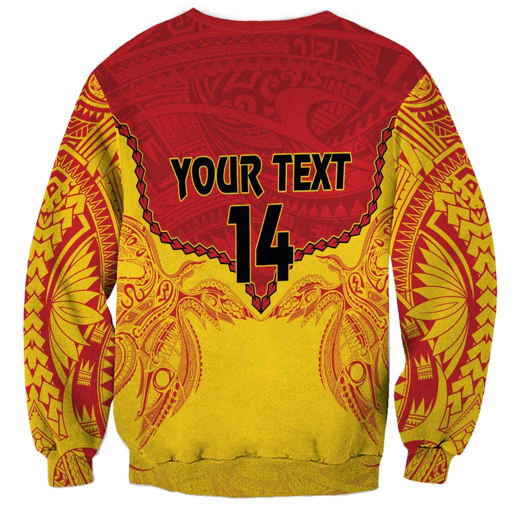 Papua New Guinea Rugby Custom Sweatshirt Go Kumuls PNG - Polynesian Pattern