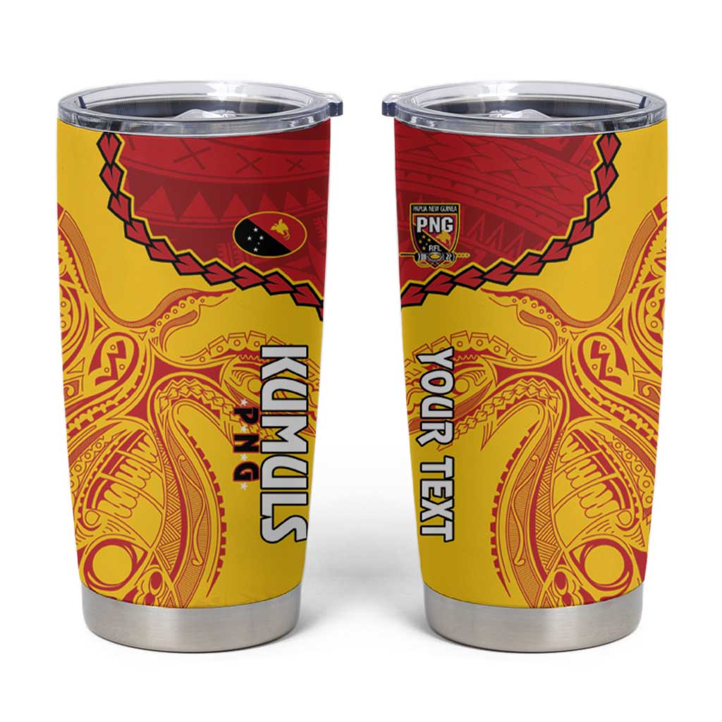 Custom Papua New Guinea Rugby Tumbler Cup Go Kumuls PNG - Polynesian Pattern