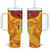 Custom Papua New Guinea Rugby Tumbler With Handle Go Kumuls PNG - Polynesian Pattern