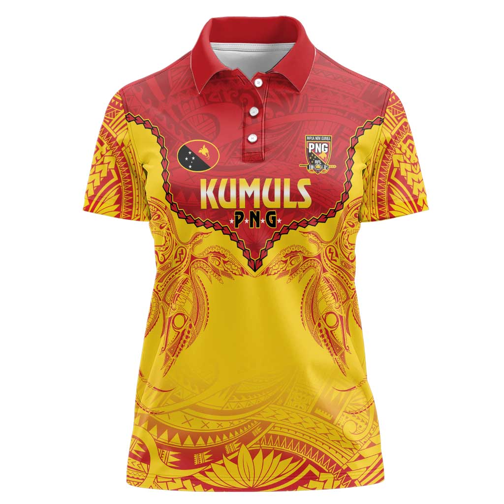 Papua New Guinea Rugby Custom Women Polo Shirt Go Kumuls PNG - Polynesian Pattern