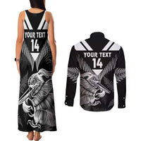 Aotearoa Silver Fern Rugby Custom Couples Matching Tank Maxi Dress and Long Sleeve Button Shirt 2024 Go Kiwi