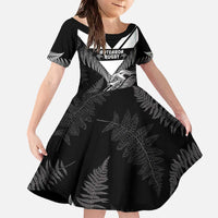 Aotearoa Silver Fern Rugby Custom Family Matching Off The Shoulder Long Sleeve Dress and Hawaiian Shirt 2024 Go Kiwi