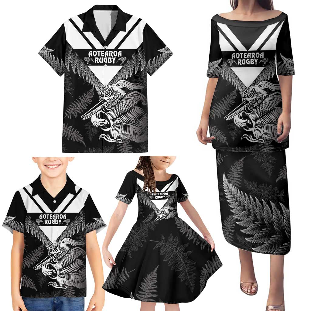 Aotearoa Silver Fern Rugby Custom Family Matching Puletasi and Hawaiian Shirt 2024 Go Kiwi