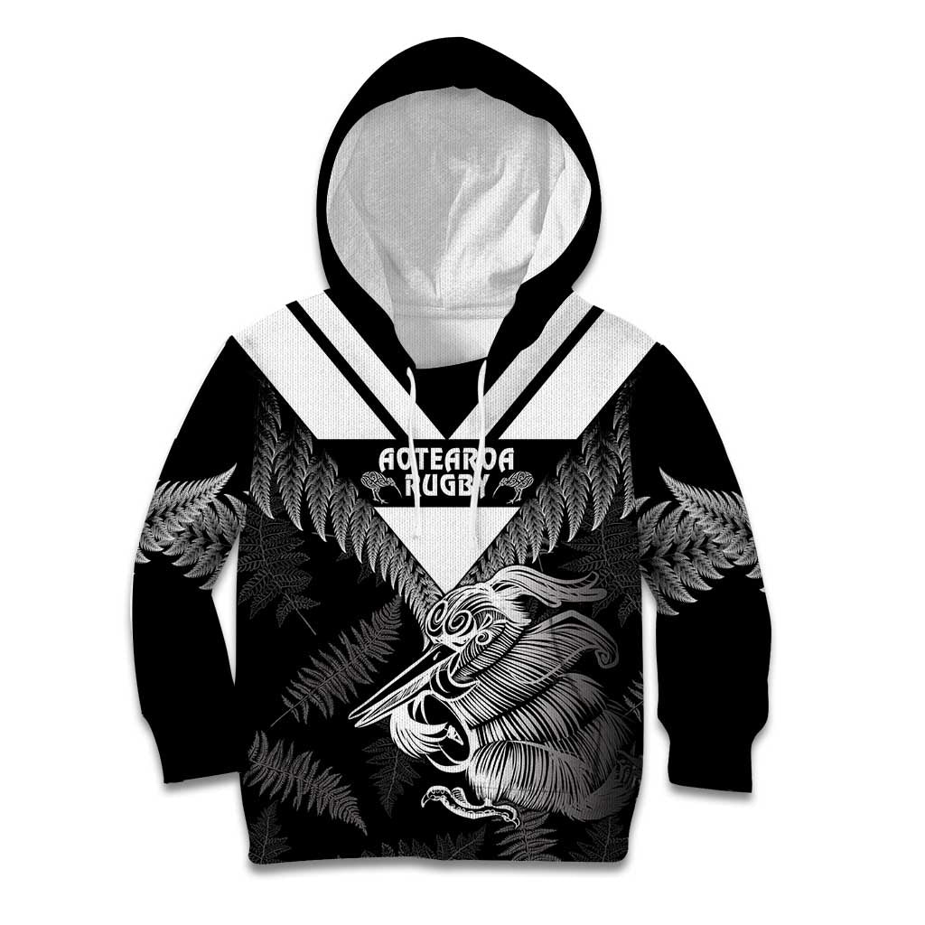 Aotearoa Silver Fern Rugby Custom Kid Hoodie 2024 Go Kiwi