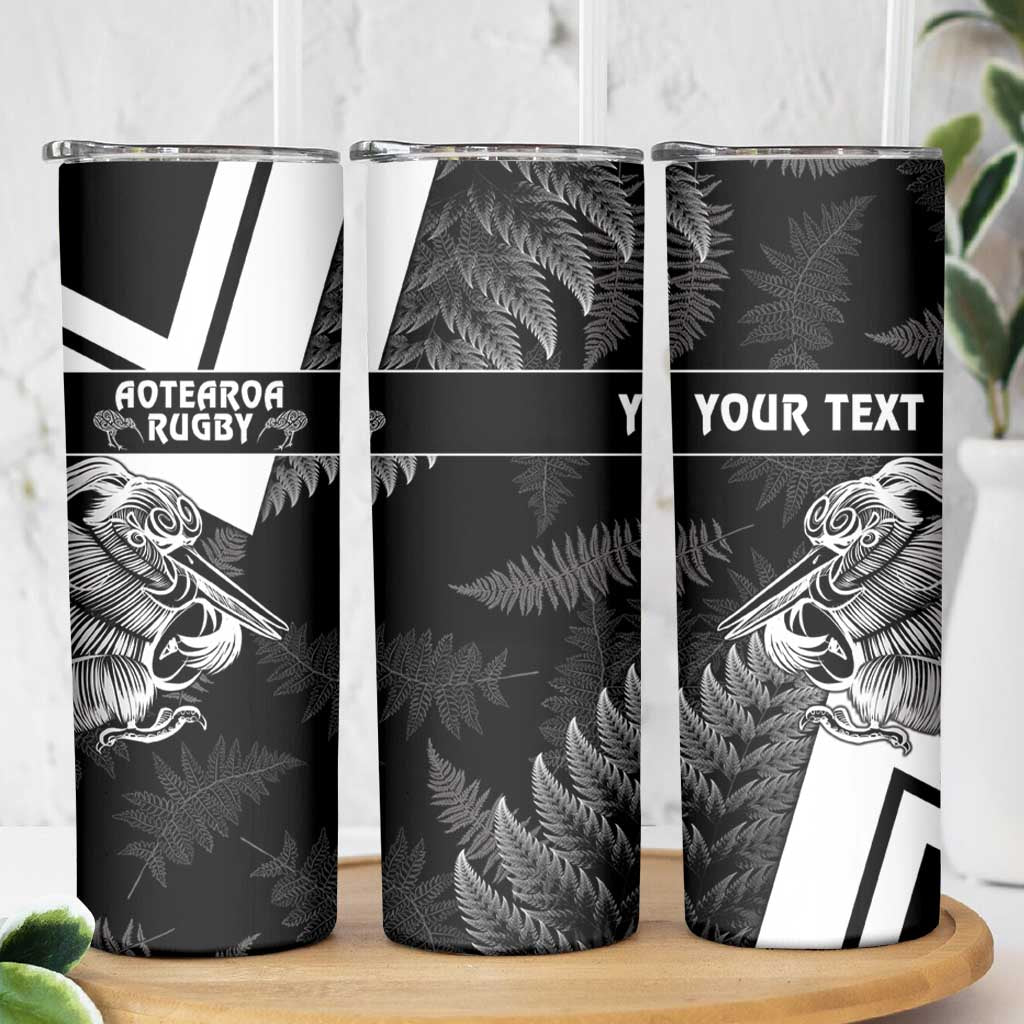 Custom Aotearoa Silver Fern Rugby Skinny Tumbler 2024 Go Kiwi LT14 - Polynesian Pride