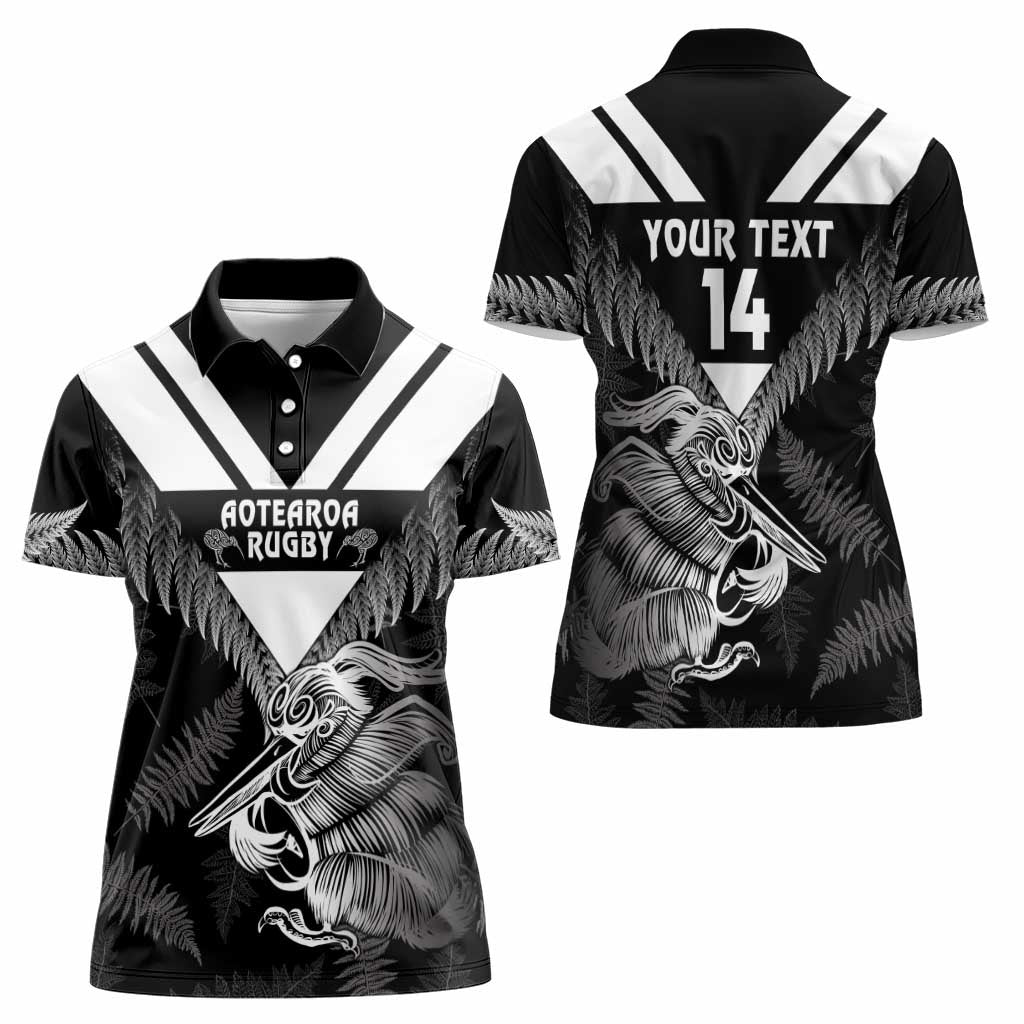 Aotearoa Silver Fern Rugby Custom Women Polo Shirt 2024 Go Kiwi LT14 - Polynesian Pride