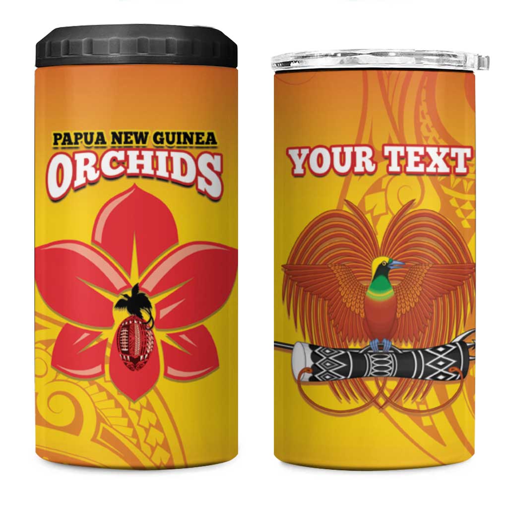 Custom Orchids PNG Rugby 4 in 1 Can Cooler Tumbler Go Champions Papua New Guinea