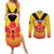 Orchids PNG Rugby Custom Couples Matching Summer Maxi Dress and Long Sleeve Button Shirt Go Champions Papua New Guinea