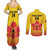 Orchids PNG Rugby Custom Couples Matching Summer Maxi Dress and Long Sleeve Button Shirt Go Champions Papua New Guinea